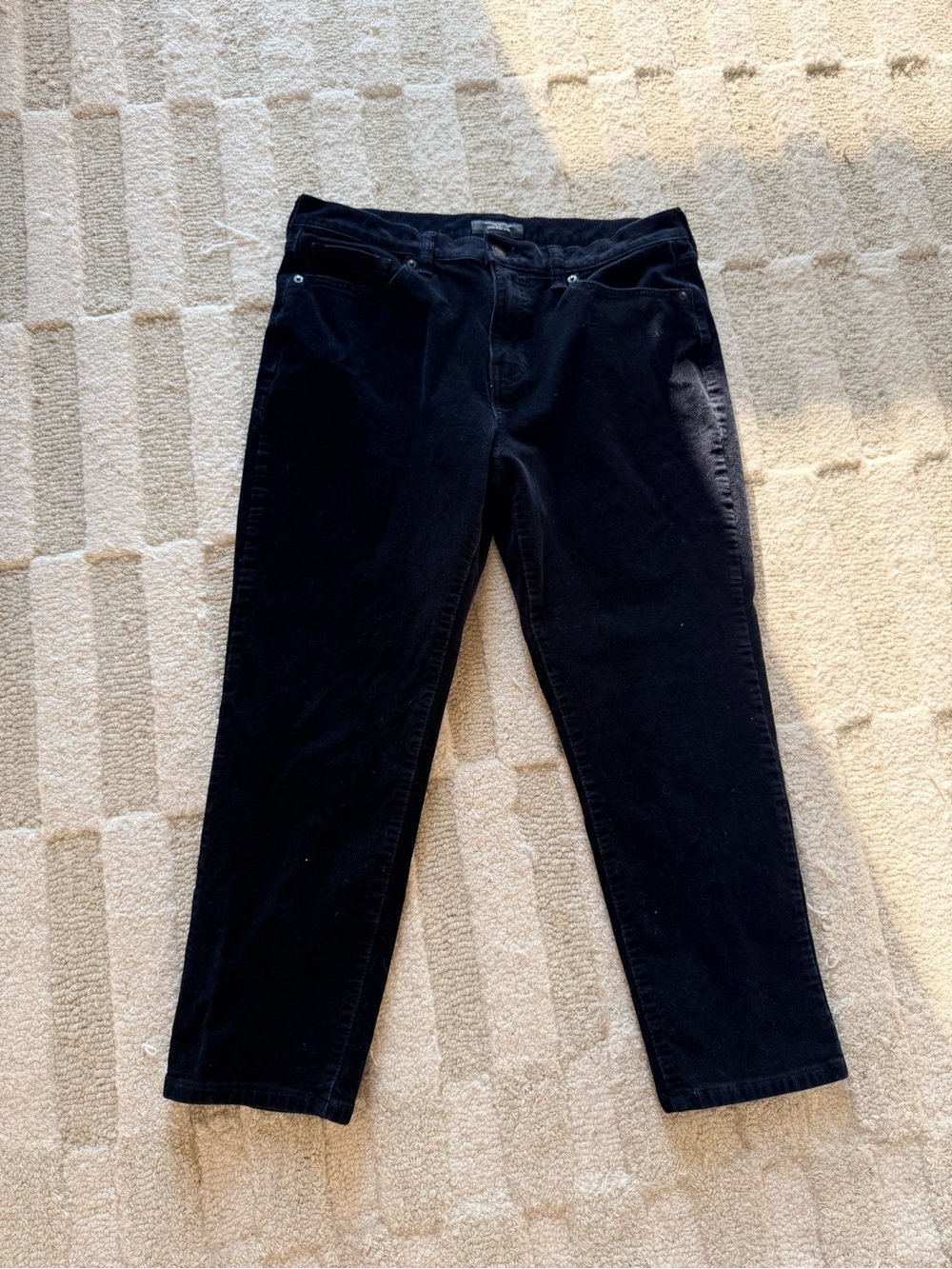 Banana Republic Black High-Rise Slim Corduroy Pants